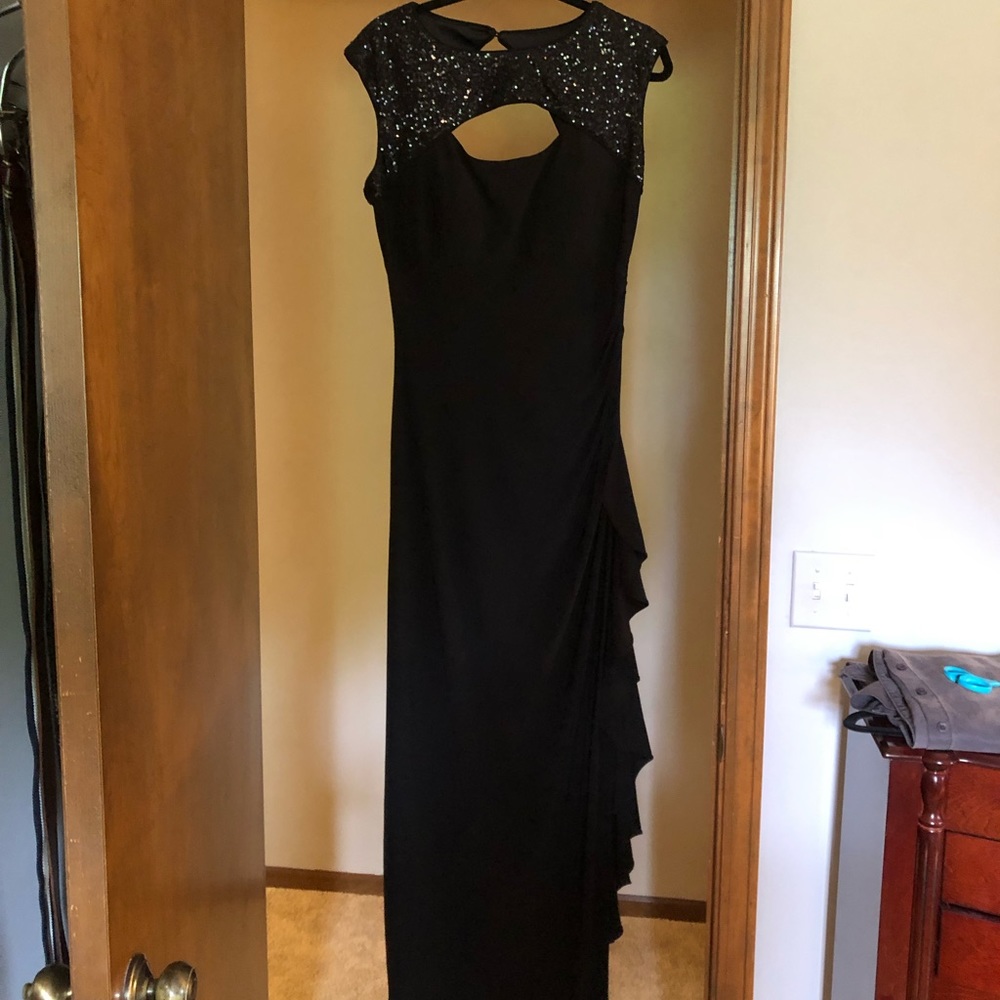 Black evening dress with sequins